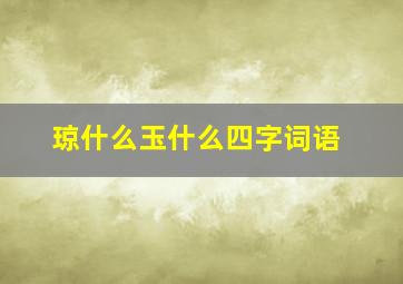 琼什么玉什么四字词语