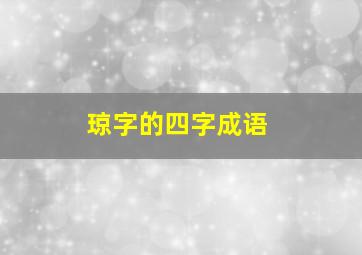 琼字的四字成语