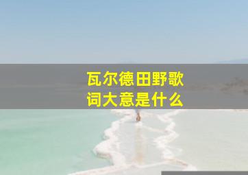 瓦尔德田野歌词大意是什么