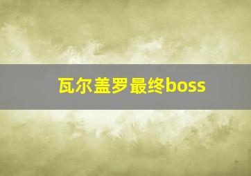 瓦尔盖罗最终boss