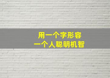 用一个字形容一个人聪明机智