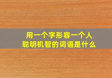 用一个字形容一个人聪明机智的词语是什么