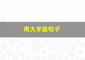 用大字造句子