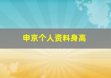 申京个人资料身高