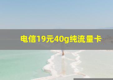 电信19元40g纯流量卡