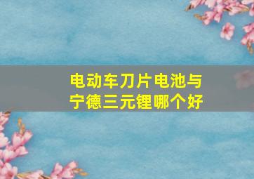 电动车刀片电池与宁德三元锂哪个好