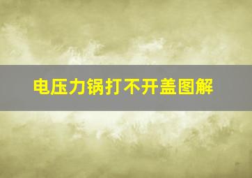 电压力锅打不开盖图解