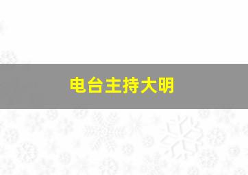 电台主持大明