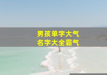 男孩单字大气名字大全霸气