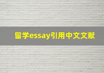 留学essay引用中文文献