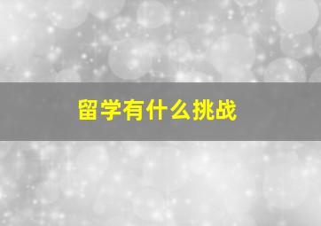 留学有什么挑战