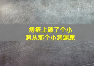 痔疮上破了个小洞从那个小洞漏屎