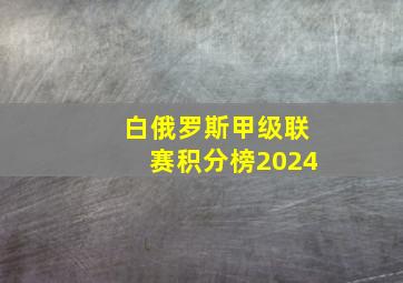 白俄罗斯甲级联赛积分榜2024