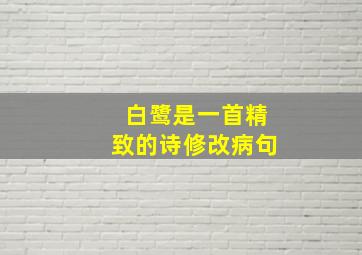 白鹭是一首精致的诗修改病句