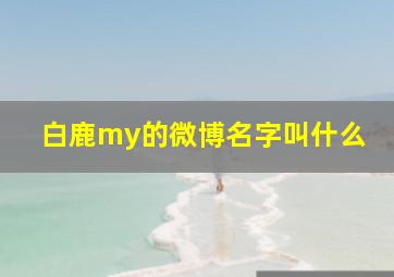 白鹿my的微博名字叫什么