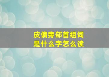 皮偏旁部首组词是什么字怎么读