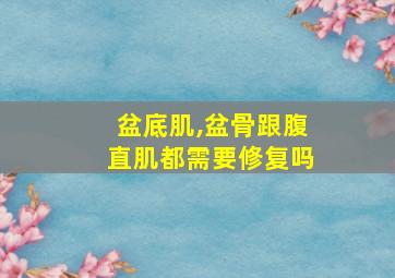 盆底肌,盆骨跟腹直肌都需要修复吗