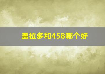 盖拉多和458哪个好