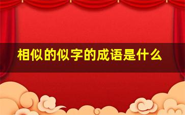 相似的似字的成语是什么