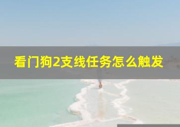 看门狗2支线任务怎么触发