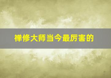 禅修大师当今最厉害的