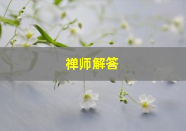 禅师解答