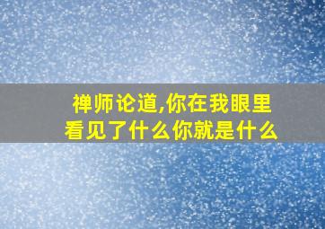 禅师论道,你在我眼里看见了什么你就是什么