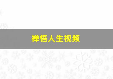 禅悟人生视频