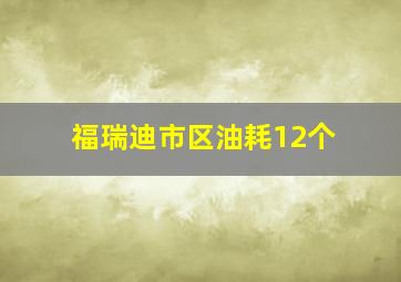 福瑞迪市区油耗12个