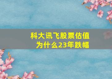 科大讯飞股票估值为什么23年跌幅