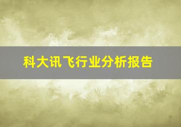 科大讯飞行业分析报告