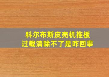 科尔布斯皮壳机推板过载清除不了是咋回事