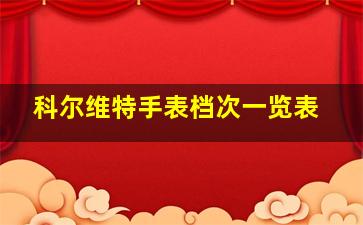 科尔维特手表档次一览表