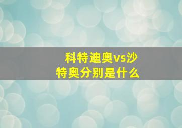 科特迪奥vs沙特奥分别是什么