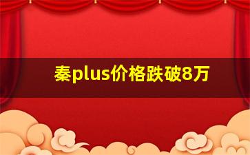 秦plus价格跌破8万