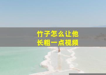 竹子怎么让他长粗一点视频