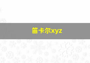 笛卡尔xyz