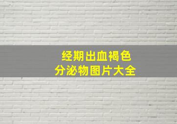 经期出血褐色分泌物图片大全