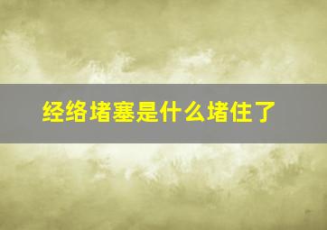 经络堵塞是什么堵住了