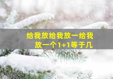 给我放给我放一给我放一个1+1等于几