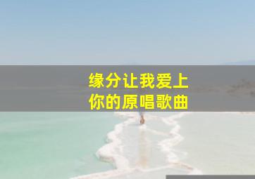 缘分让我爱上你的原唱歌曲