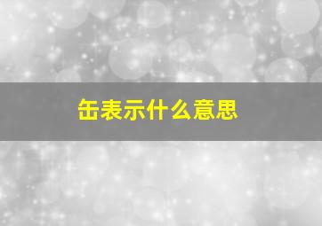 缶表示什么意思