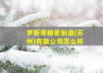 罗斯蒂精密制造(苏州)有限公司怎么样