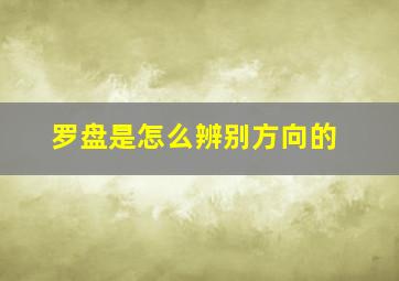 罗盘是怎么辨别方向的