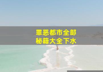 罪恶都市全部秘籍大全下水