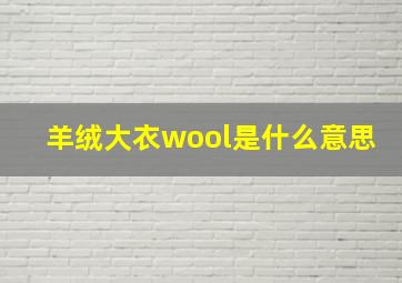 羊绒大衣wool是什么意思