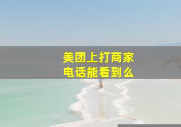 美团上打商家电话能看到么