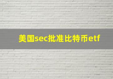 美国sec批准比特币etf