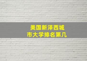 美国新泽西城市大学排名第几