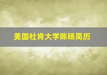 美国杜肯大学陈旸简历